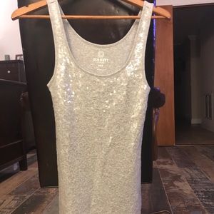 Grey sequin tank